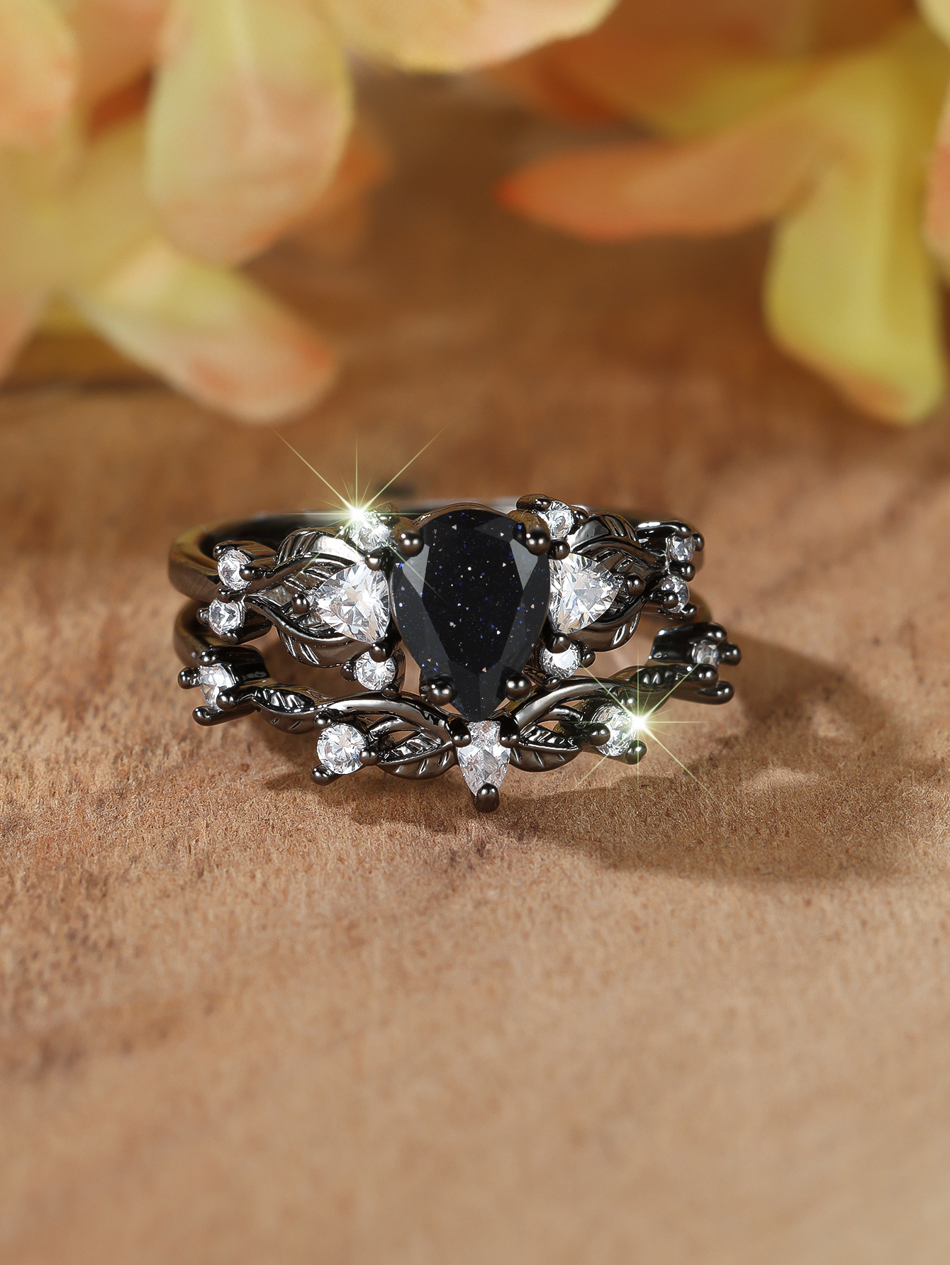Blue Goldstone Water Drop Ring, picture 4 of 4