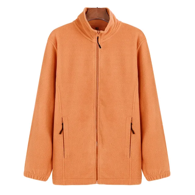 Winter Sports Zipper Polar Fleece Loose Sweater Coat Turmeric - Shop at LoveMi
