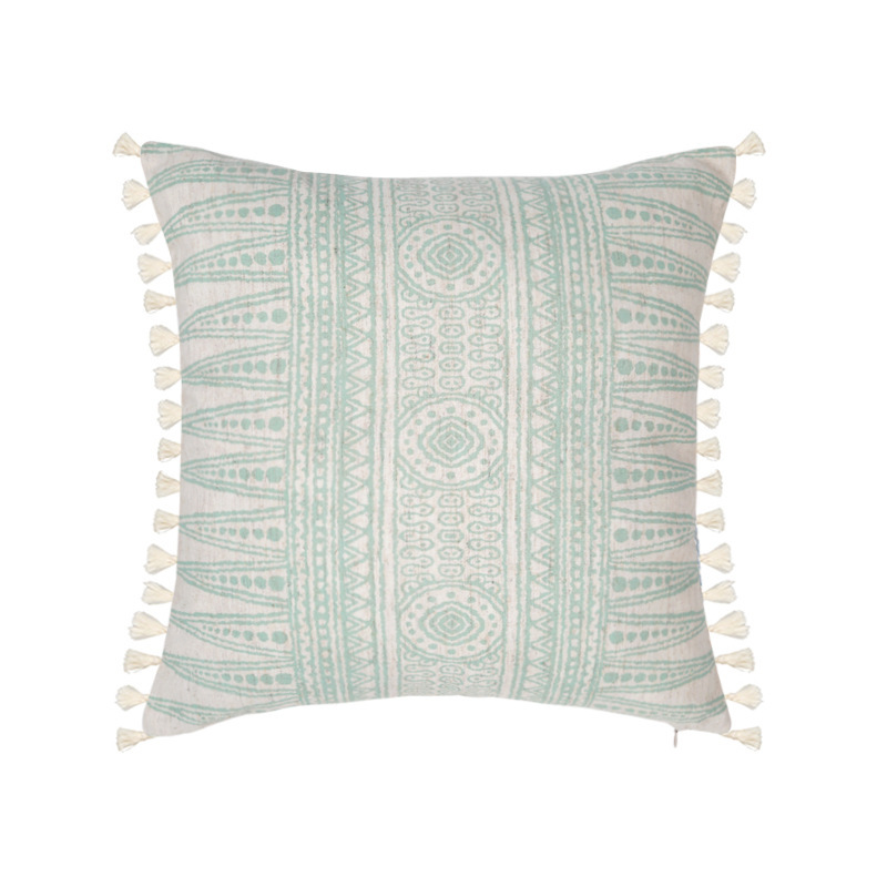 Printed Throw Pillow Cushion Cover Antique-style Cotton And Linen Sofa Cushion Cover Backrest Cover