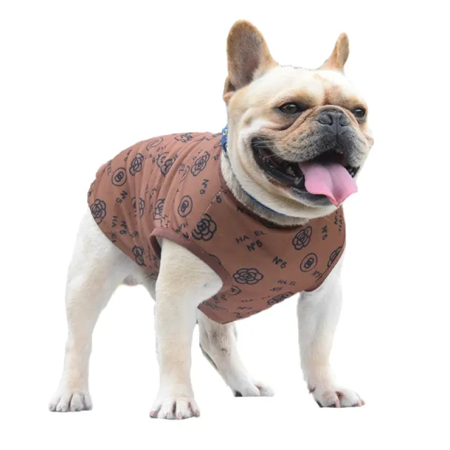Printed Pet Vest Letters Printed Dog Clothes Coffee - Shop at LoveMi