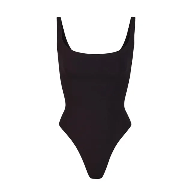 Double layer High Elastic Fabric Belly Contracting Jumpsuit Sling Corset Black - Shop at LoveMi