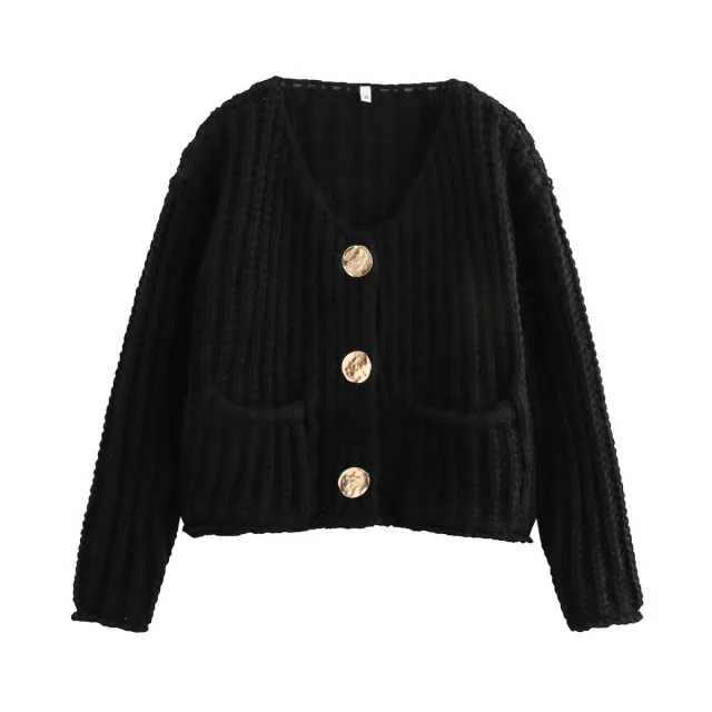 Women's Single breasted Double Pocket Short Coat Black - Shop at LoveMi