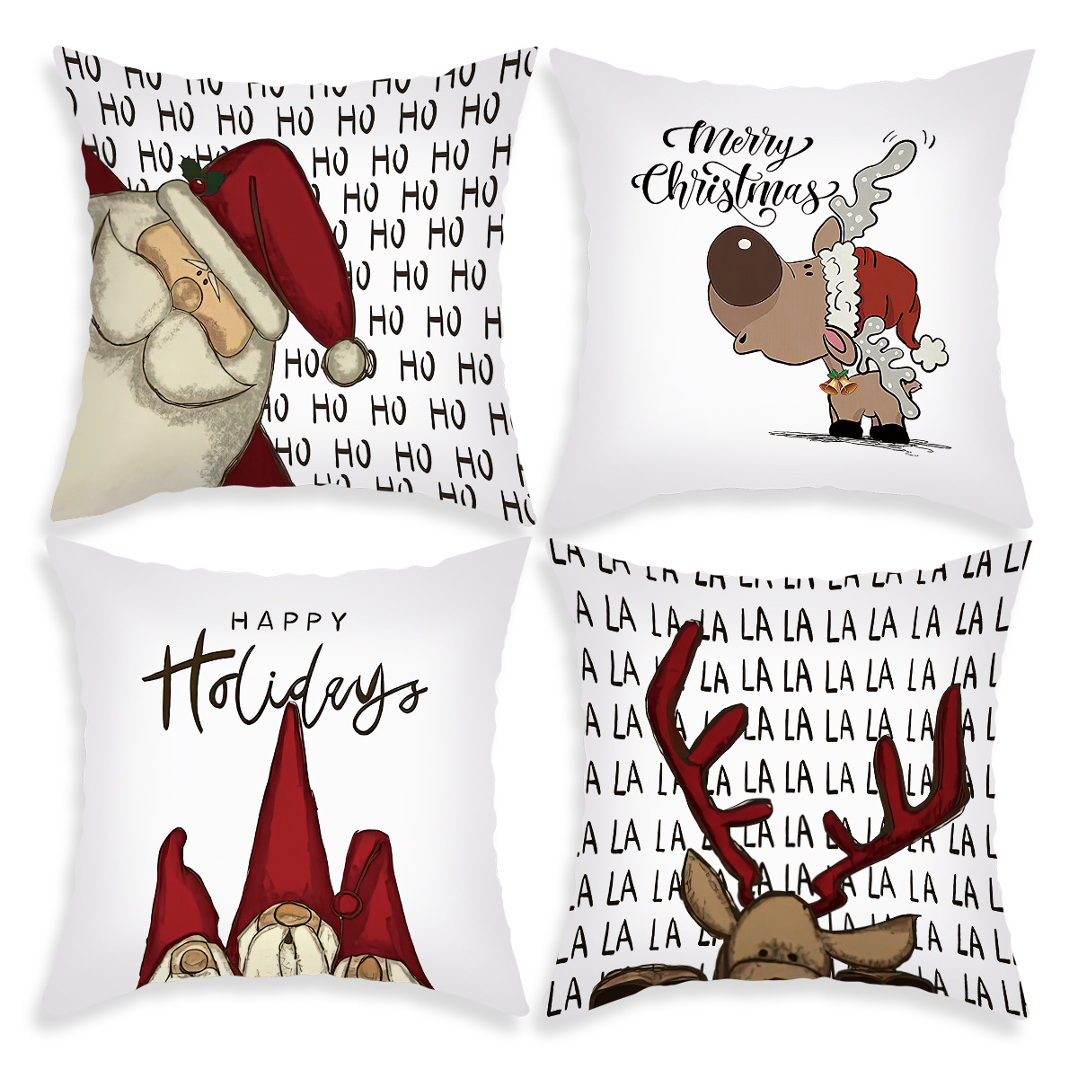 Title 8, Cartoon Santa Claus & Eland kussenhoes, feestel...