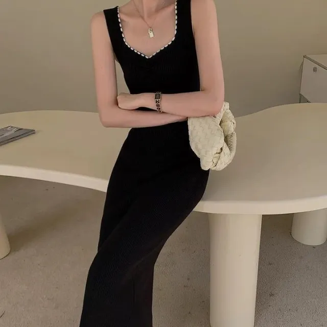 Niche Black Knitted Dress Women Black - Shop at LoveMi