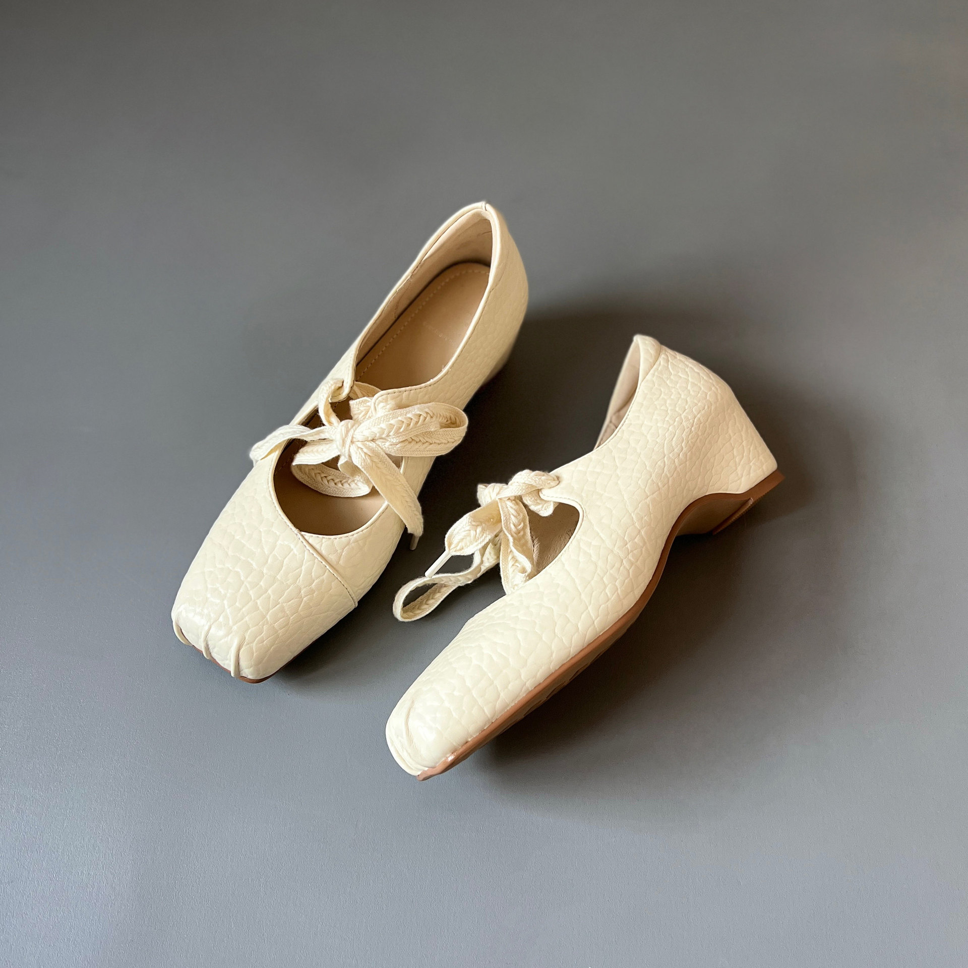 Leather Ballet Flats with Laces, picture 5 of 6