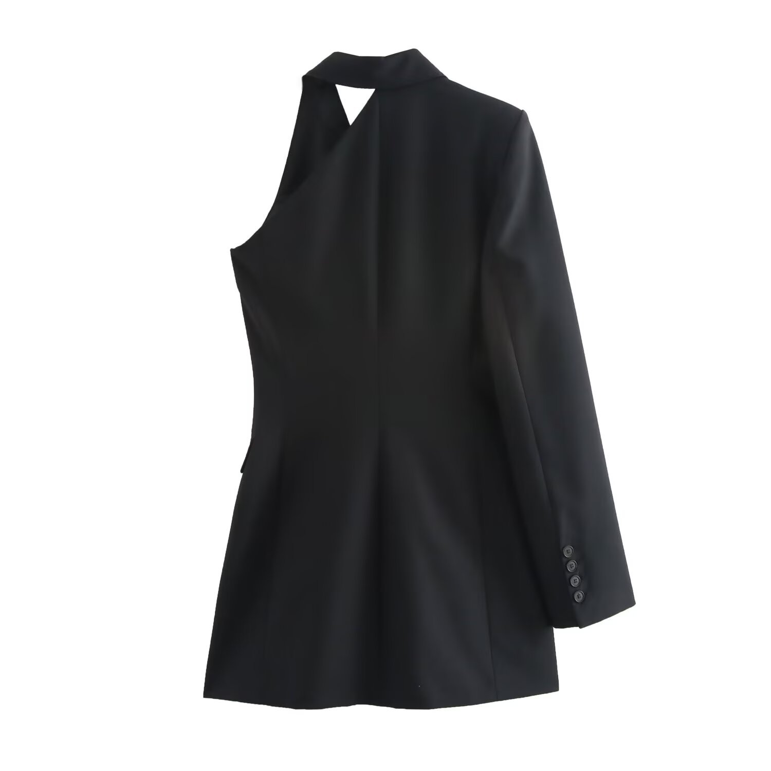 New Fall Women's Clothing Versatile Style Single Button Asymmetric Long Sleeve Dress