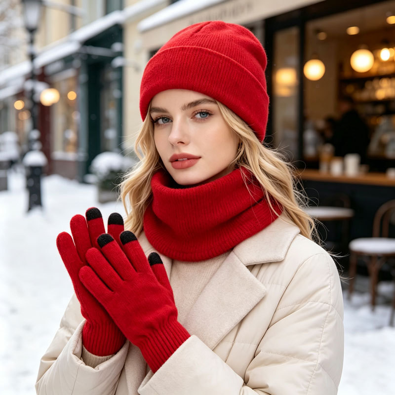 Warm Hat, Scarf and Gloves Set