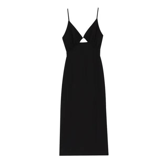 Hollow Decoration Mini Dress Black - Shop at LoveMi