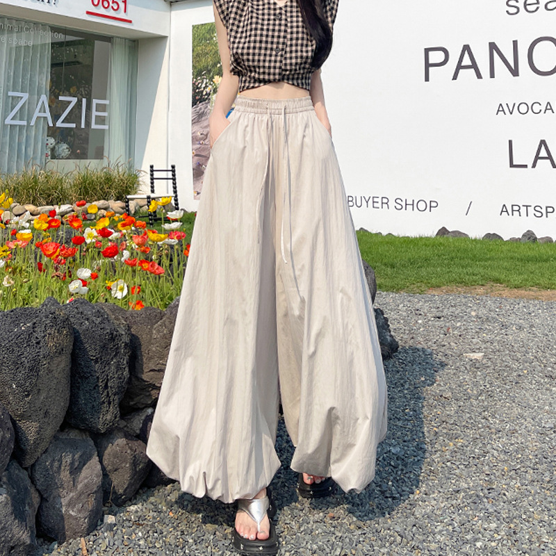 Cropped Casual Wide-leg Pants A Laid-back Voluminous Lantern-style Design