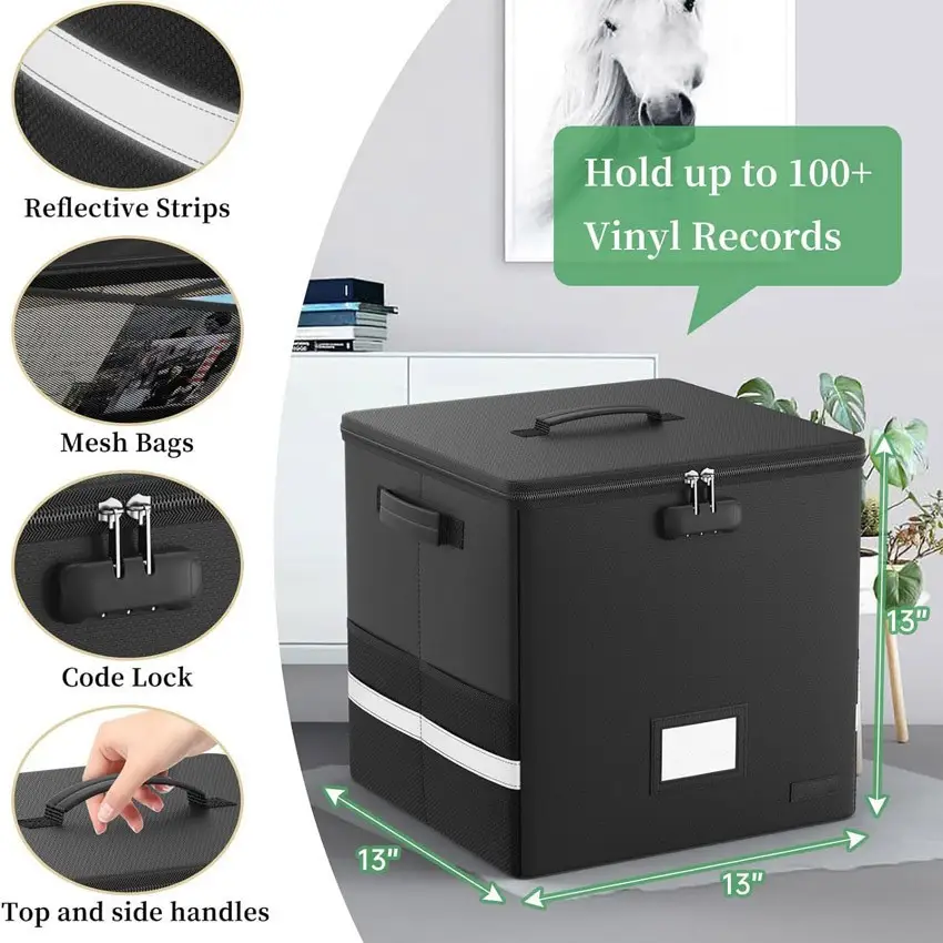 Foldable Rectangular Fire-Resistant Record Storage Box For The Trunk