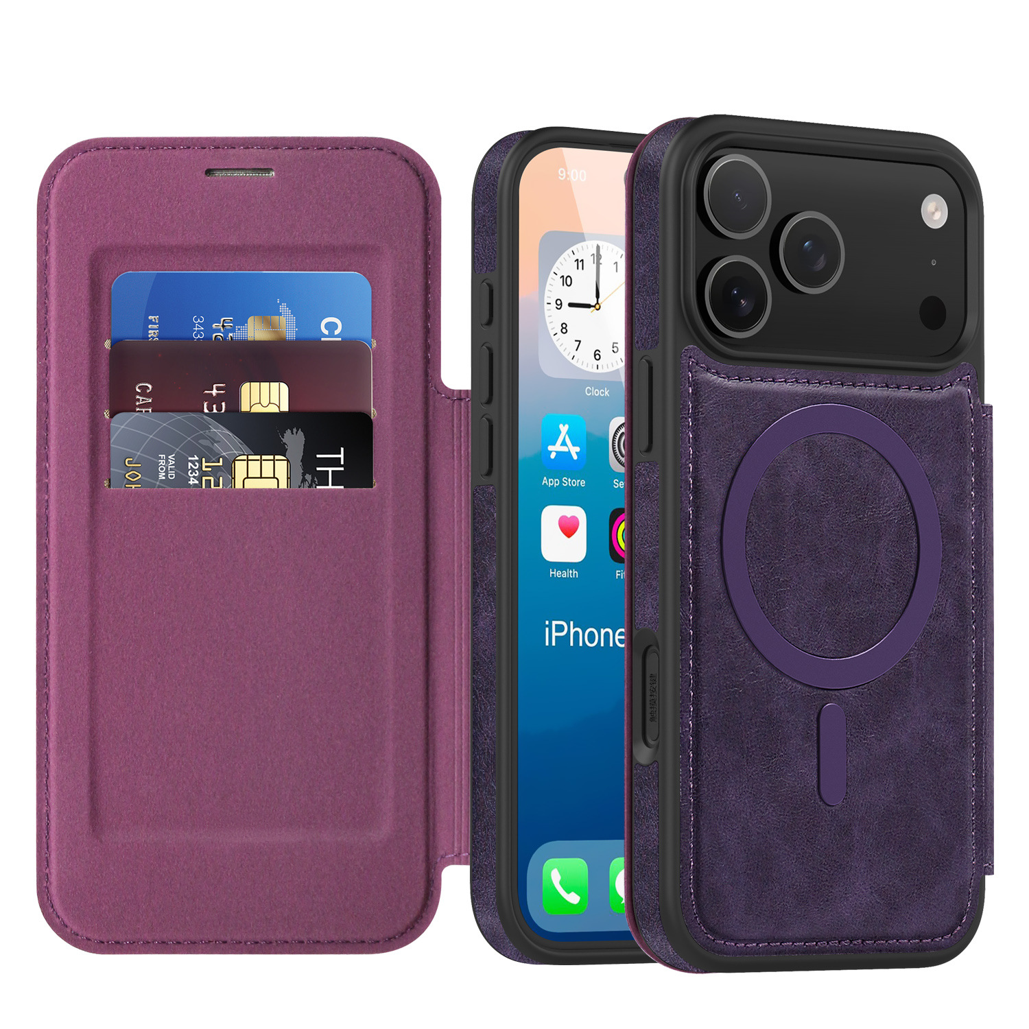 Solid-color, Minimalist, Versatile Magnetic Leather Phone Case 7