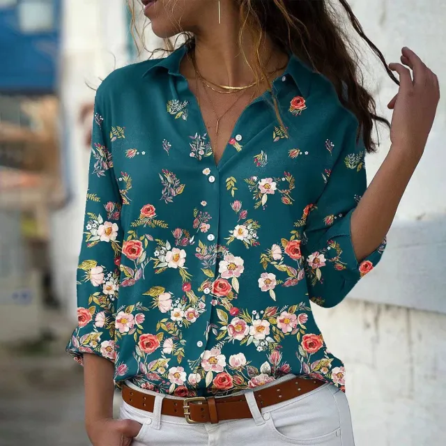 Women's Summer Shirt Digital Printing Plant Flower Pattern Color2 Xxxxl - Shop at LoveMi