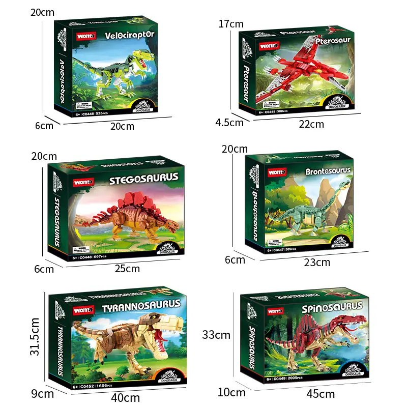 Dinosaur World Tyrannosaurus Rex Triceratops Building Block Toy For Kids
