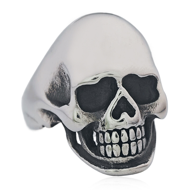 Skull-shaped Vintage Titanium Steel Ring With A Unique Edgy Design