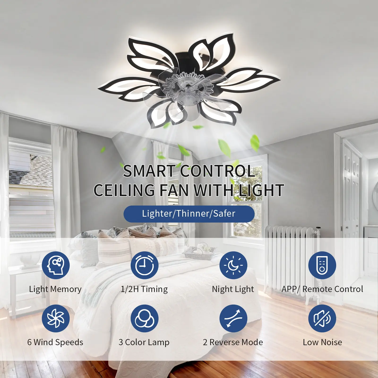 Modern Living Room Home Three-color Six-speed Ceiling-mounted