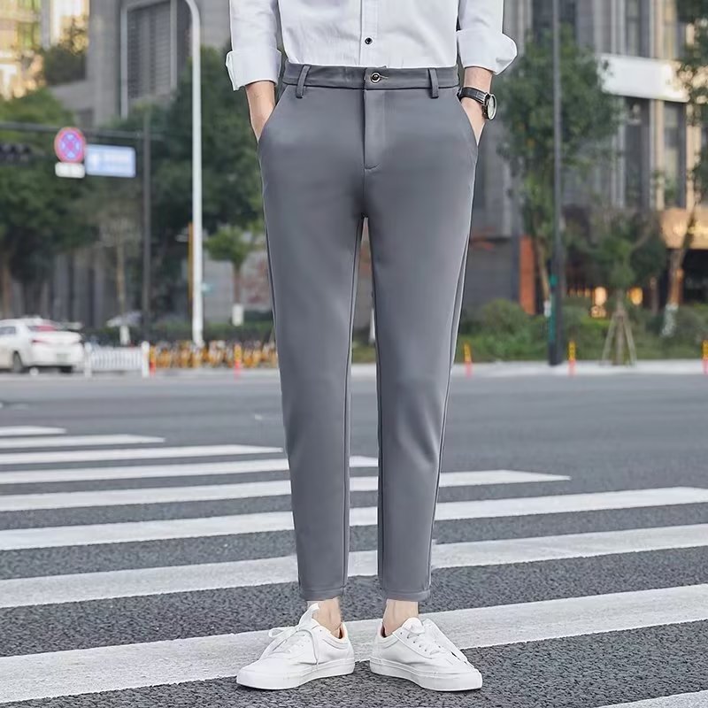 Men's Fashionable Slim-Fit Casual Drapey Cropped Trousers B772ead6 9bd5 45b0 Adfc 0afdbfc648b5