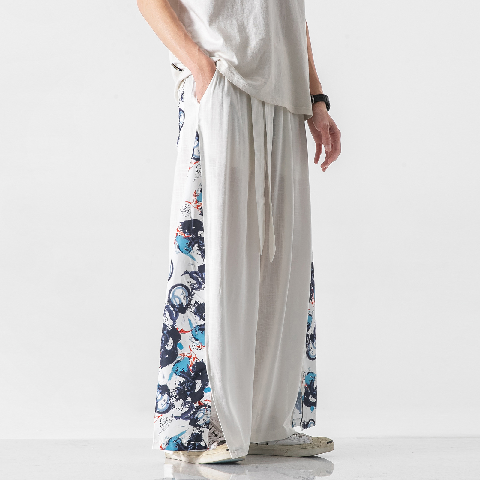 Chinese Style Cotton And Linen Casual Pants
