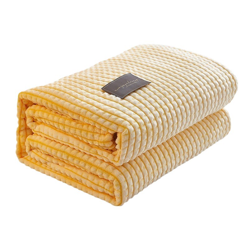 Nap Blanket Coral Fleece Sofa Throw Blanket (Lemon