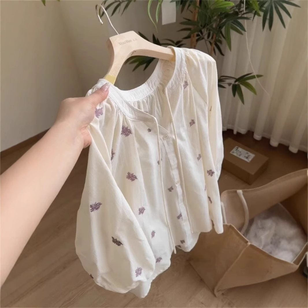 SpringSummer New Loose-fit Figure-flattering Shirt Versatile Top