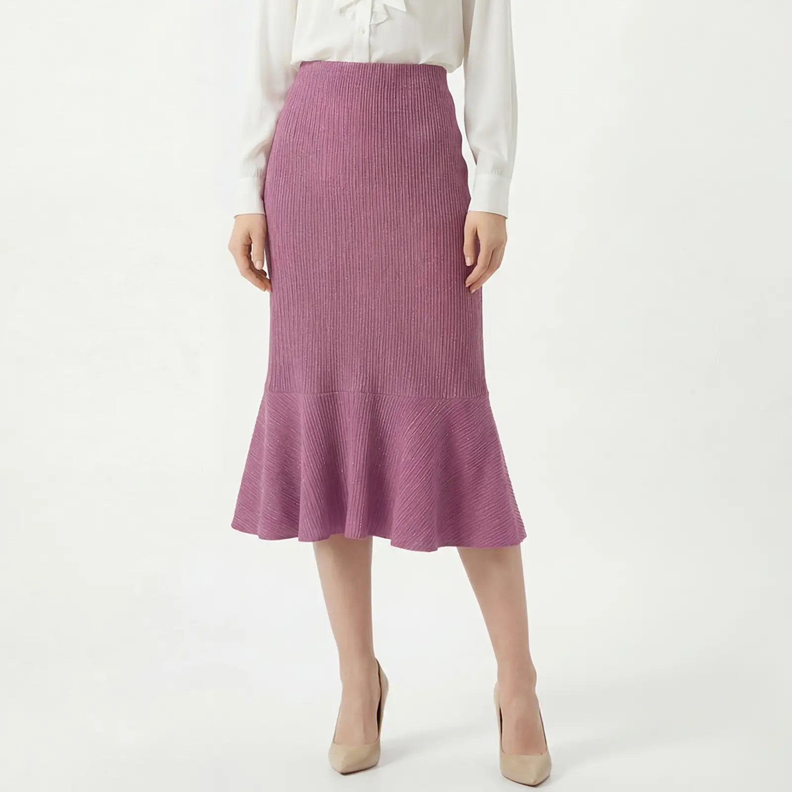 High-end Figure-hugging Midi Skirt Springsummer High-waisted