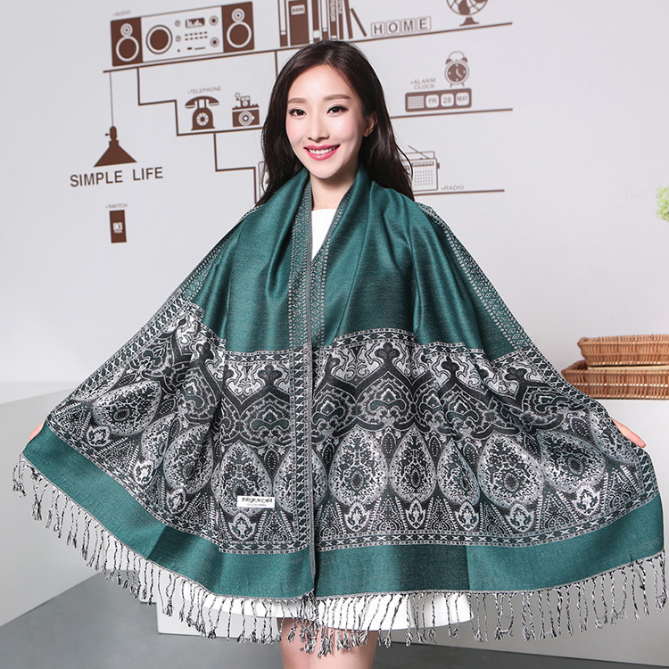 Cashew Jacquard Flower Air-conditioning Shawl Scarf
