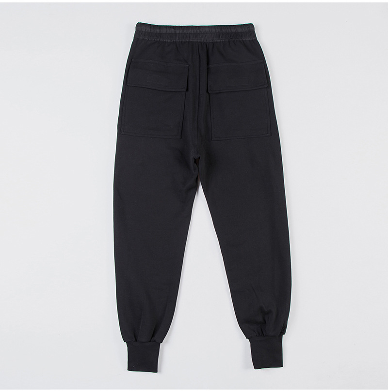 Title 2, High Street Black Gray Cotton Loose Trousers wi...