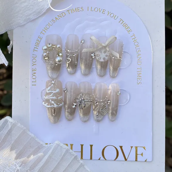Christmas Cat Eye Flashing Snowflake Christmas Tree Heart shape Lock Handmade Wear Armor Style 1 - Shop at LoveMi
