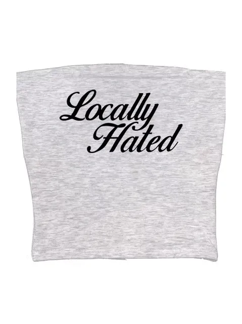 Letter Print Vest Sling Women - Gray