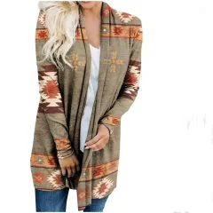 Women's Jacket Loose Printed Ethnic Style Knitted Cardigan - G43Z1005 - View 1