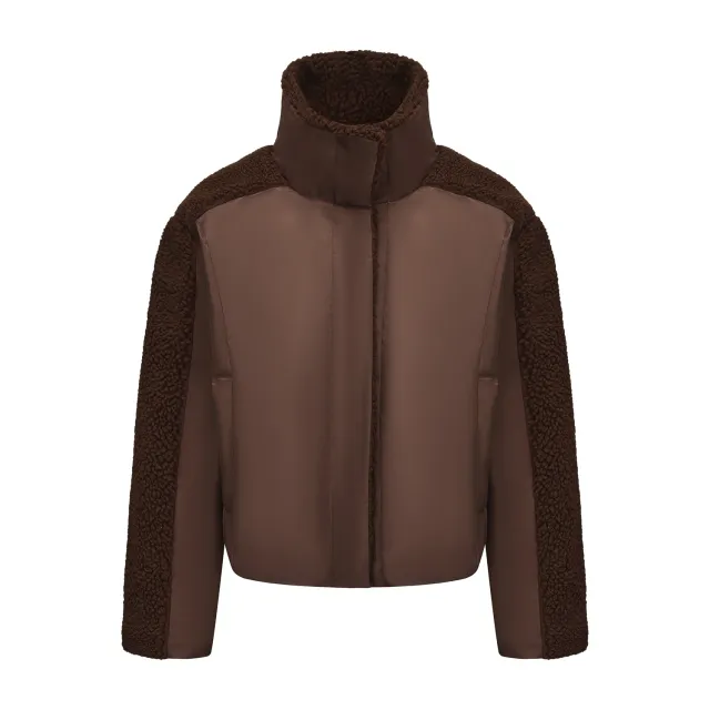 Women's Retro Loose Long sleeved Lamb Wool Coat Dark Brown - Shop at LoveMi