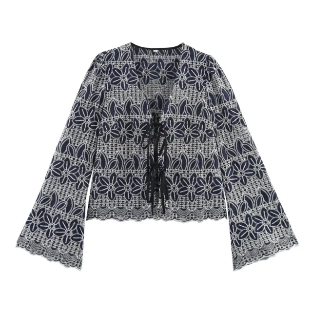 Ethnic Style Embroidered Bell Sleeve Waist tight - Shop at LoveMi
