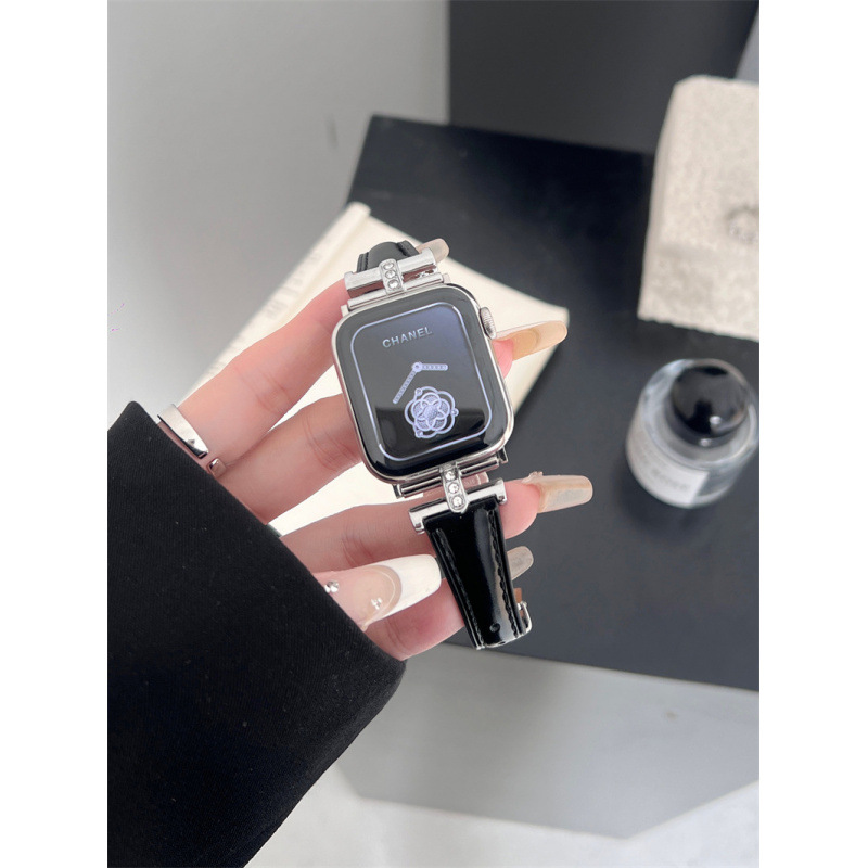 Diamond-embellished Leather Watch Strap 5