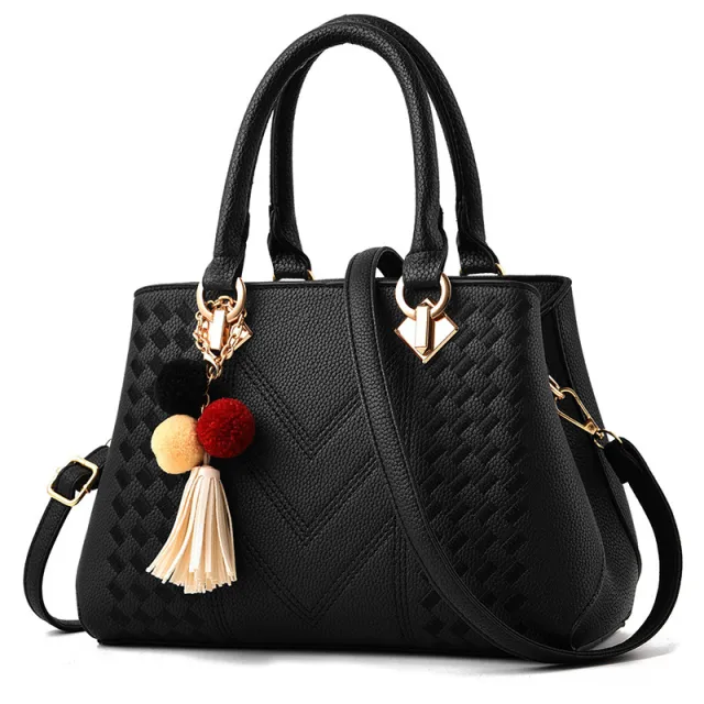 Women's Handbag Fashion Middle aged Shoulder Messenger Bag Black - Shop at LoveMi