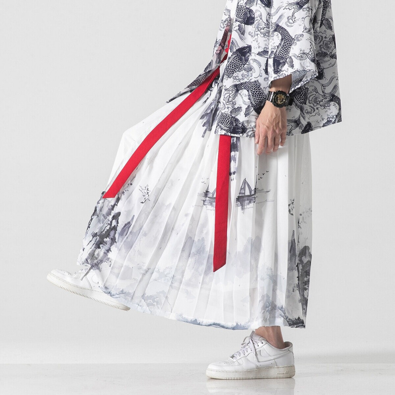 Retro Style Flowing Horse Face Skirt Long Pants