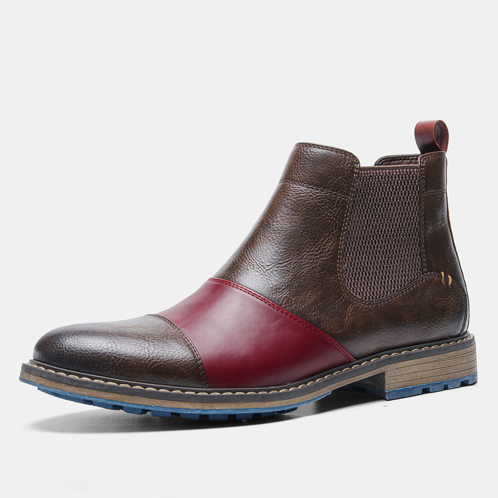 Title 3, Bottines montantes Chelsea patchwork pour homme...