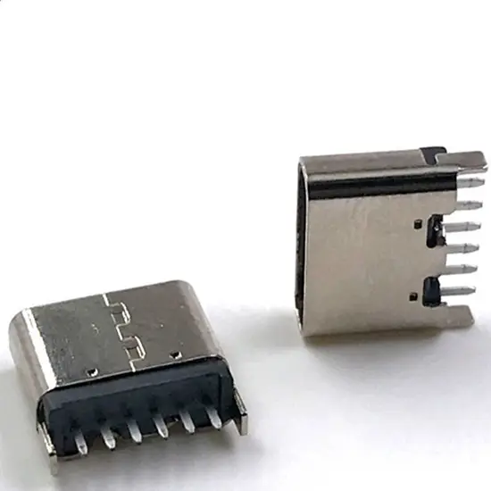 Type-c6PIN Temperature-resistant Short Body Vertical Plug USB