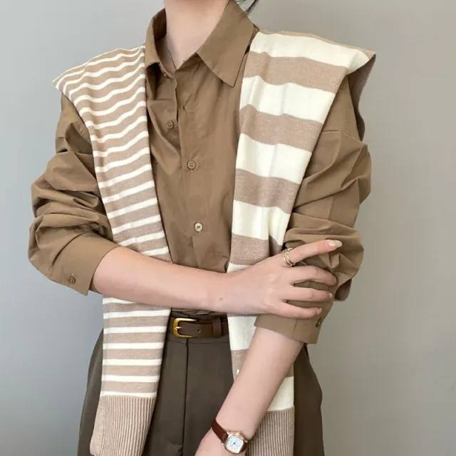 Women's Outer Wear High grade Matching Shirt Knitted Scarf Oats - Shop at LoveMi