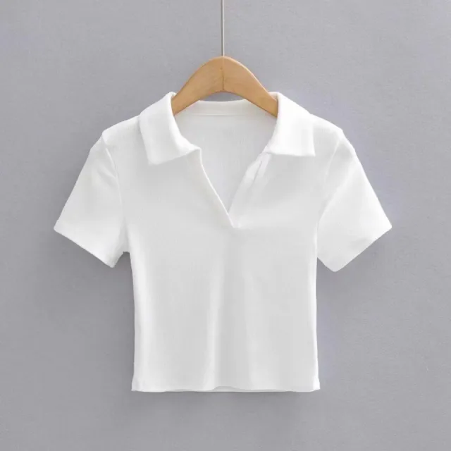 Short sleeved Women's Summer T shirt Slim Fit Slimming White - Shop at LoveMi