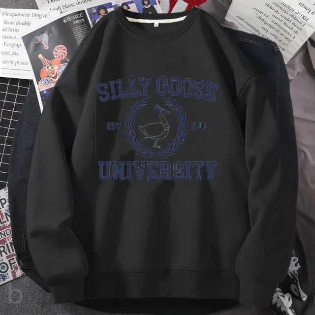 University Round Neck Sports Shirt For Women And Men, Fun Black - Shop at LoveMi