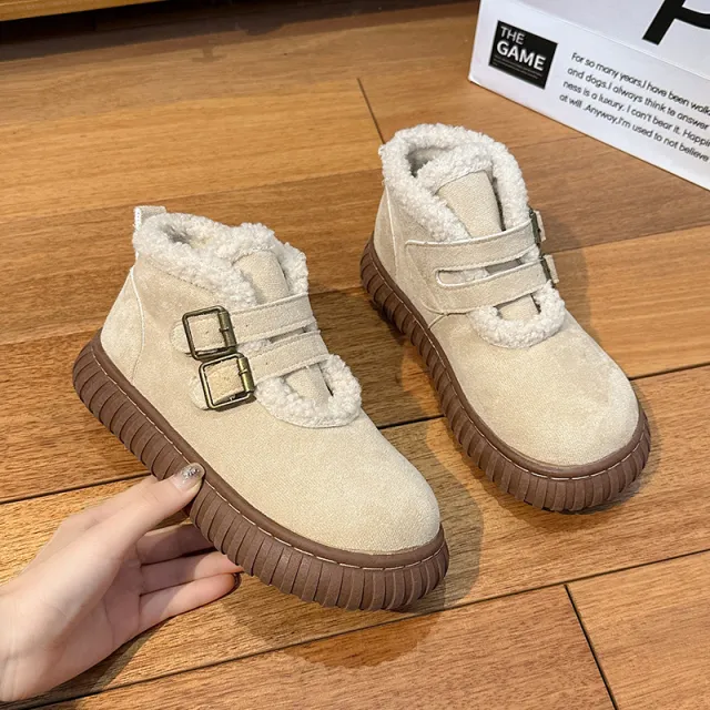New British Style Ultra Thick Fleece Lined Womens Snow Boots Beige - Shop at LoveMi
