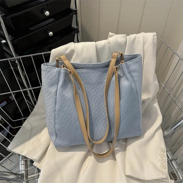 Casual Large Capacity Shoulder Bags Women Fashion Shopping Handbag Blue - Shop at LoveMi