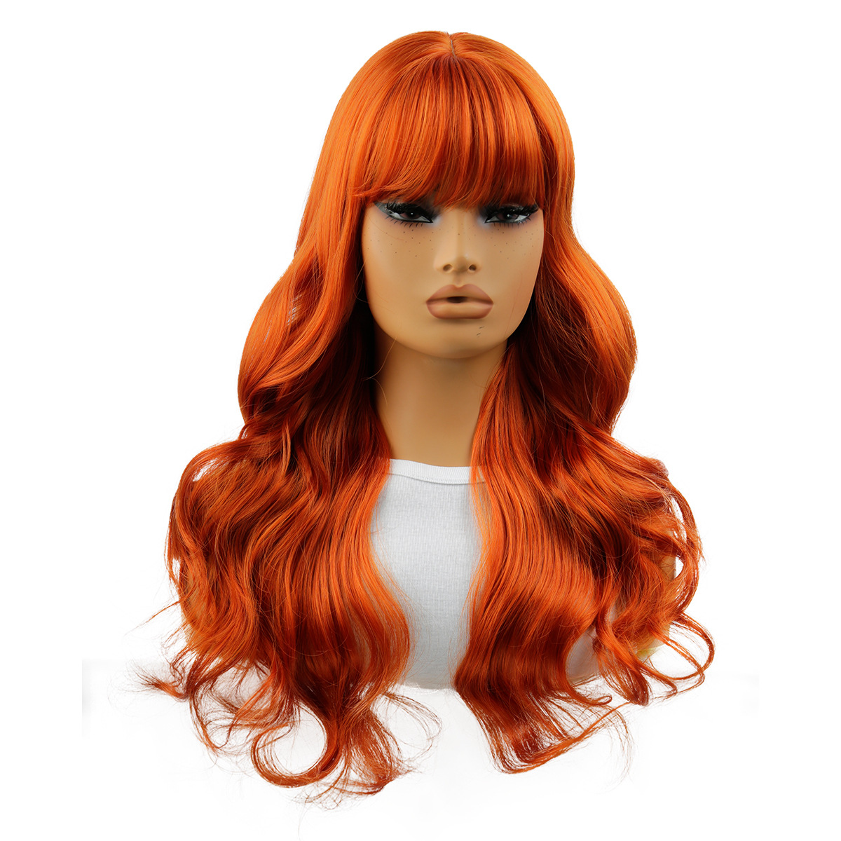 Women's Big Fashion Wavy Bangs Synthetic Wigs 4