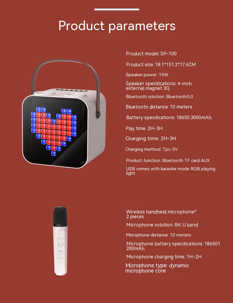 Bluetooth Speaker Outdoor Portable Dual Microphone - Image 13