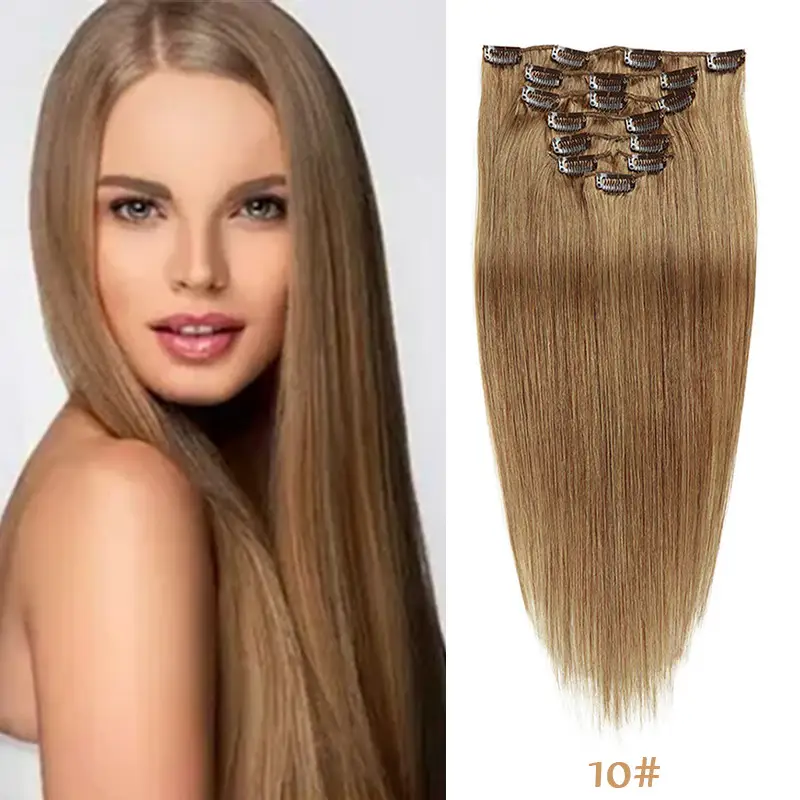 Clip-in Hair Real Human Hair Seven-piece Set 14 Inches 70g Hair Extensions Wig