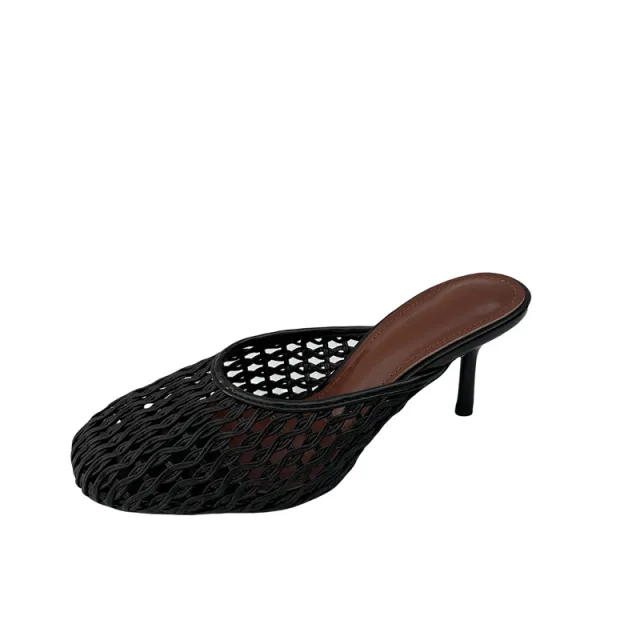 Closed Toe Weaving Hollow Sandals Women's Slippers Black - Shop at LoveMi
