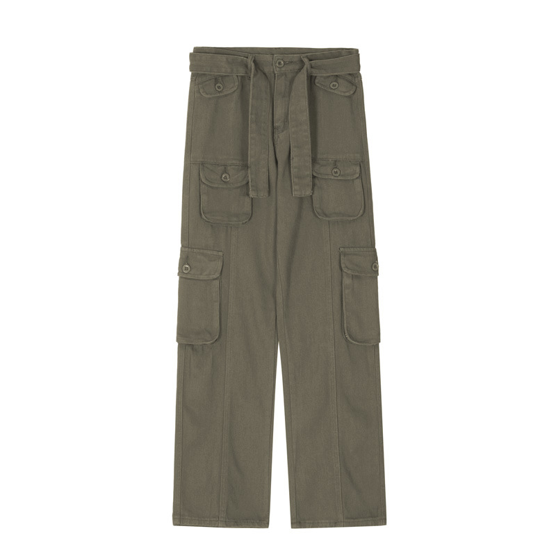 Street Retro Style Multi-pocket Heavy Craft Workwear Casual Pants