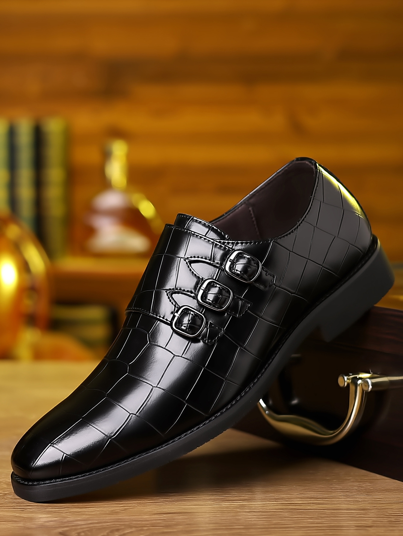 Men's Work Utility Footwear Casual Pointed-Toe Buckled Leather Shoes B7bf3b47 Beed 4cbd 89cd 4ad19fcba393