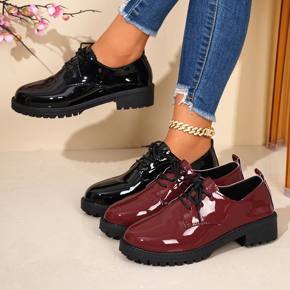 Round Head Korean British Style Shoes