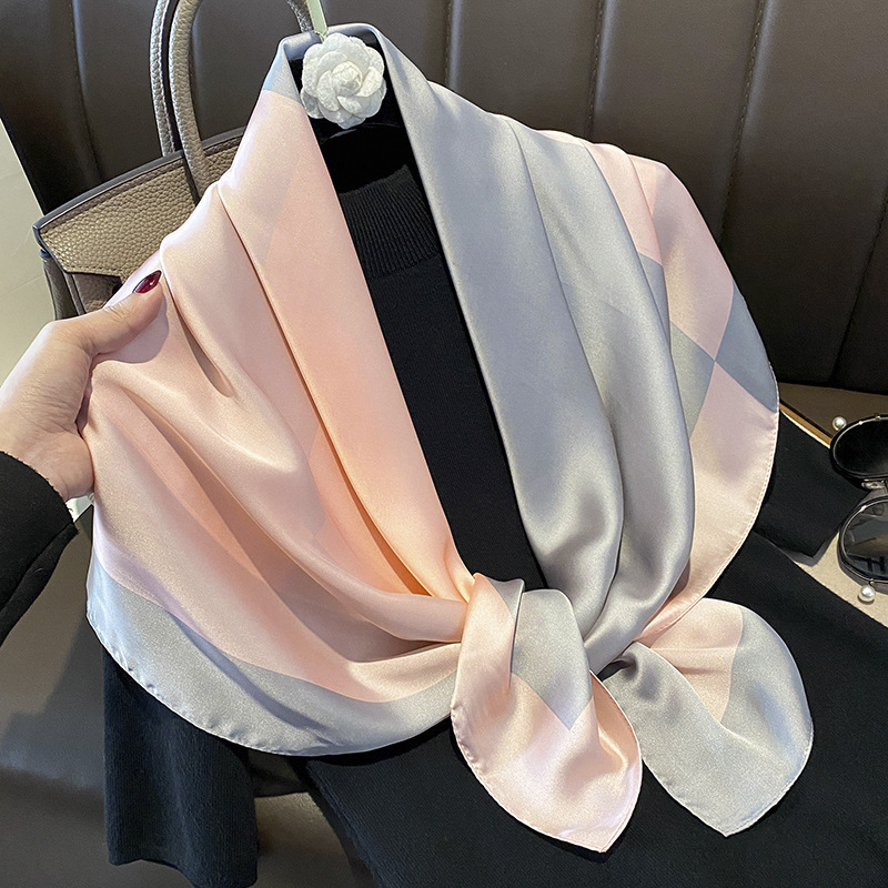 Thin Artificial Silk Patchwork Assorted Colors Silk Scarf