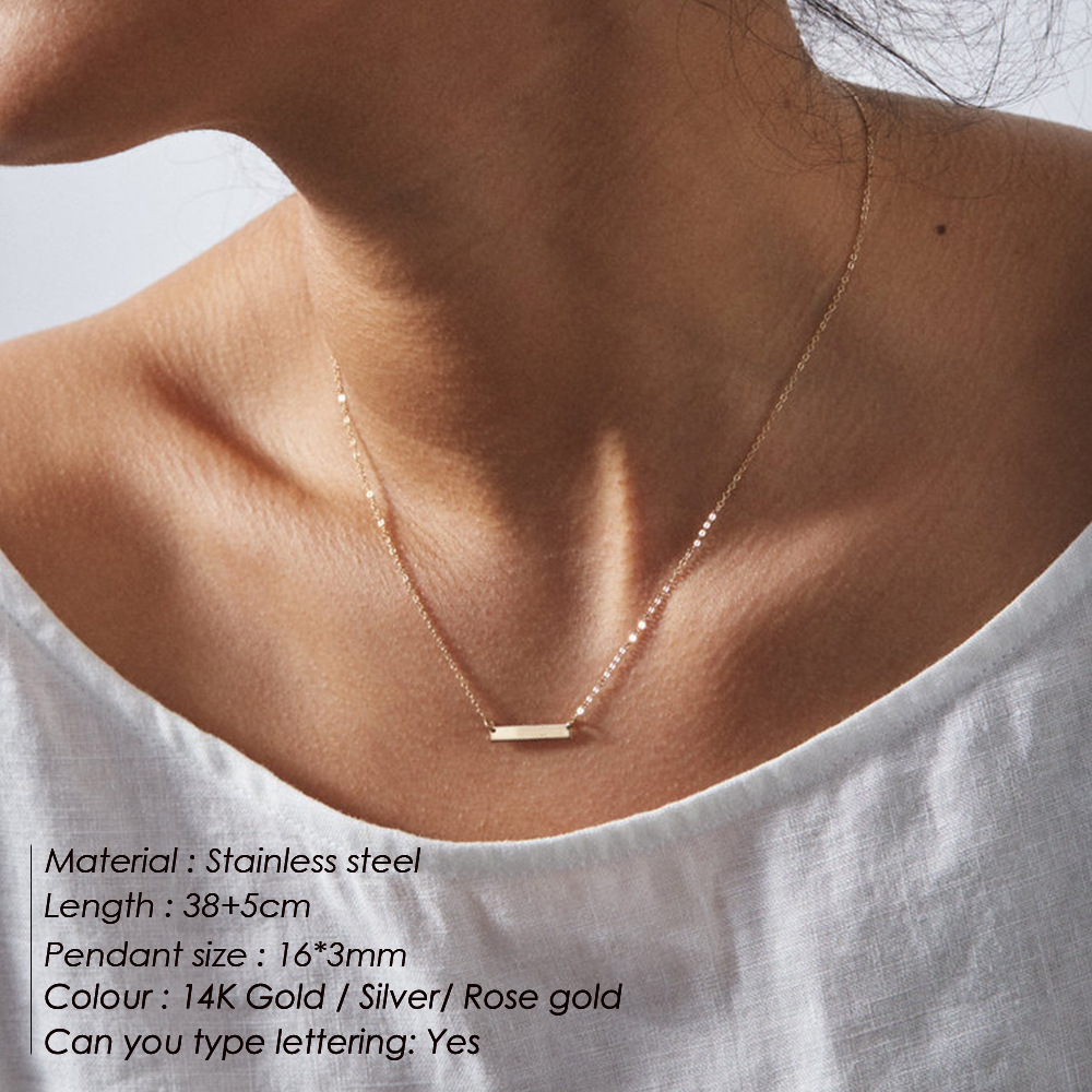 Women's Fashion Stainless Steel Bar Necklace